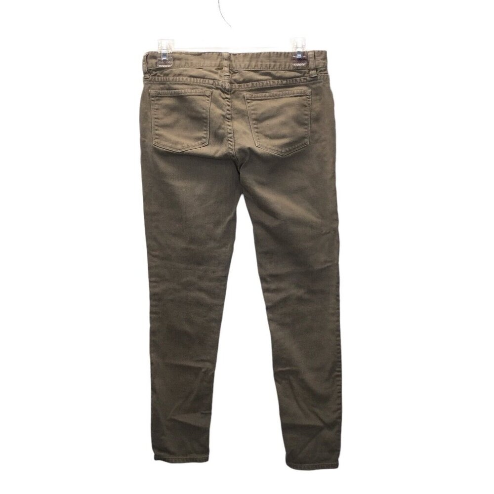 J  Crew Toothpick Ankle Jean Green Zippered Pockets Women Size 26 Style 04901
